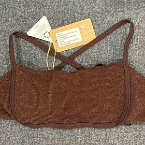 Berlook Dark Coffee Shimmer Bikini Top